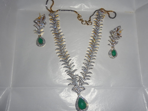 Manufacturers Exporters and Wholesale Suppliers of AD Necklace 01 Jaipur Rajasthan